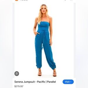 NWT VIX Solid Linen Blend Serena Jumpsuit 0